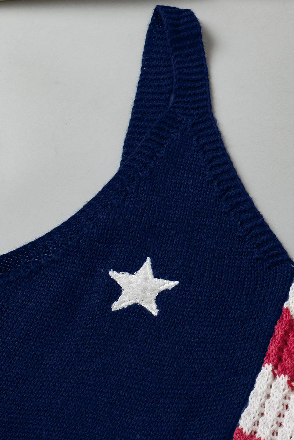 Stars and Stripes Flag Pattern Knitted Tank