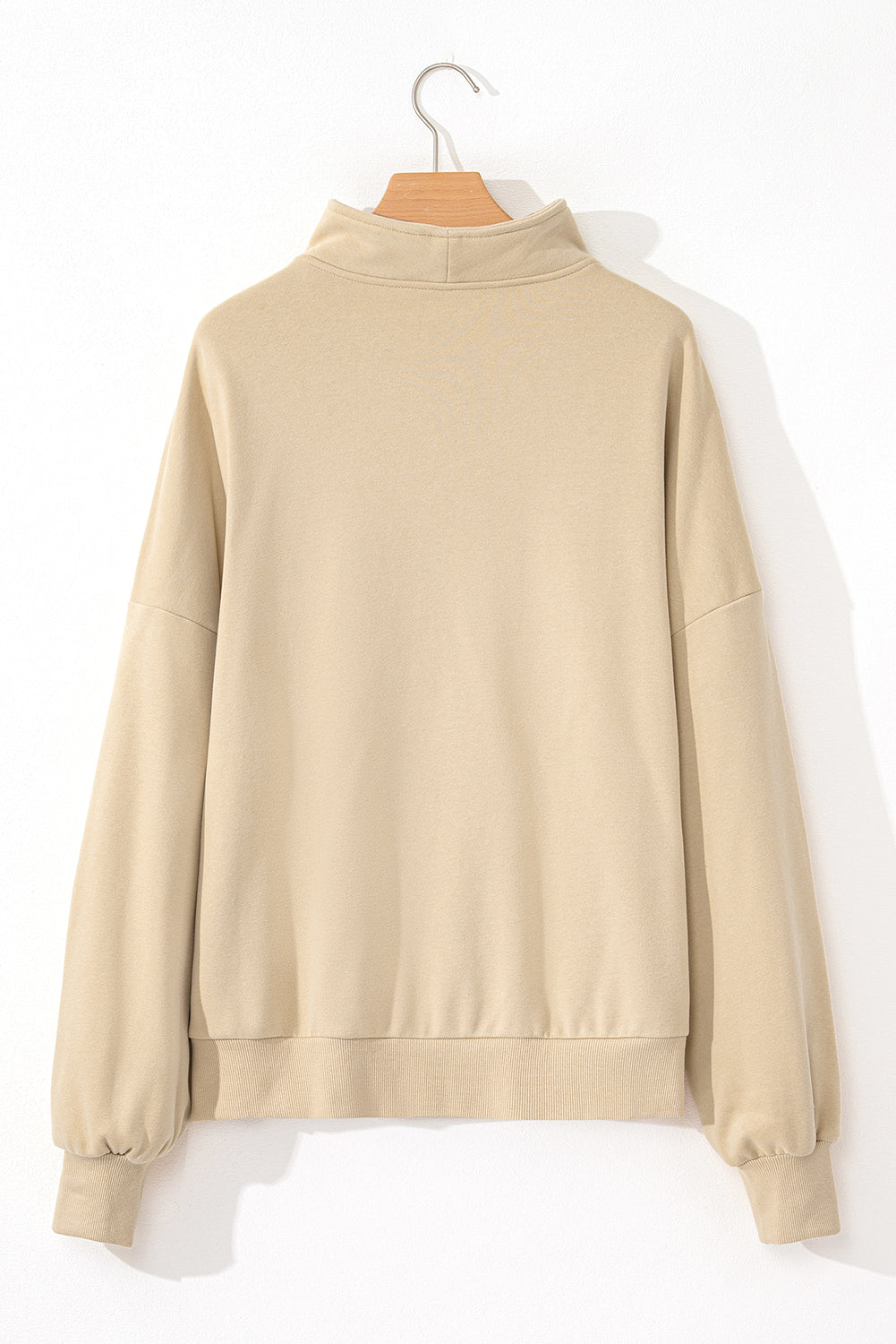 Zip-up Stand Neck Kangaroo Pocket Sweatshirt