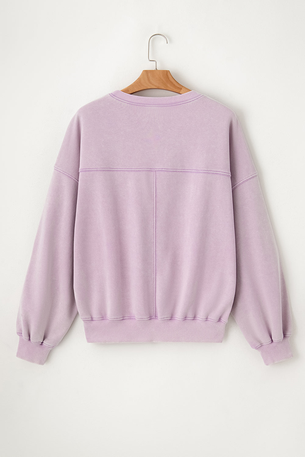 Exposed Seam Batwing Sleeve Drop Shoulder Sweatshirt