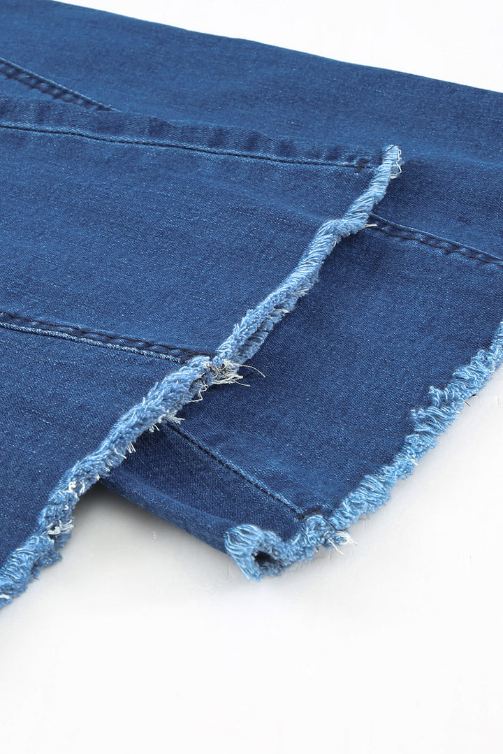 Distressed-Jeans mit Schlaghose