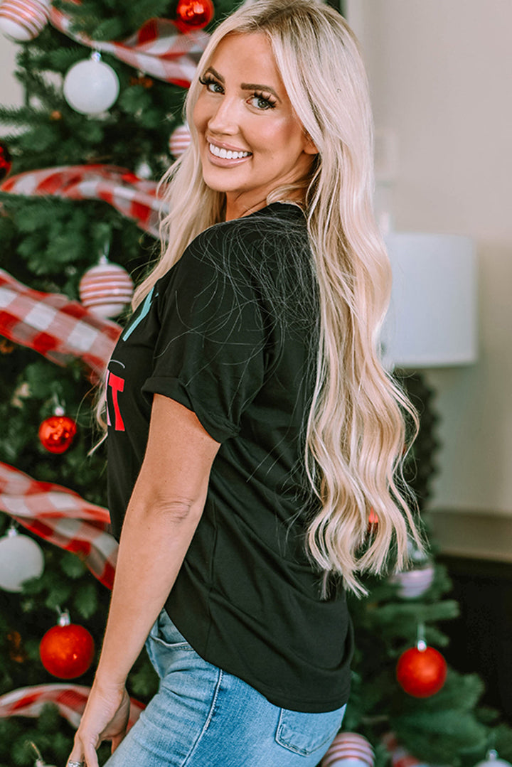 MERRY and BRIGHT Crew Neck Graphic Tee