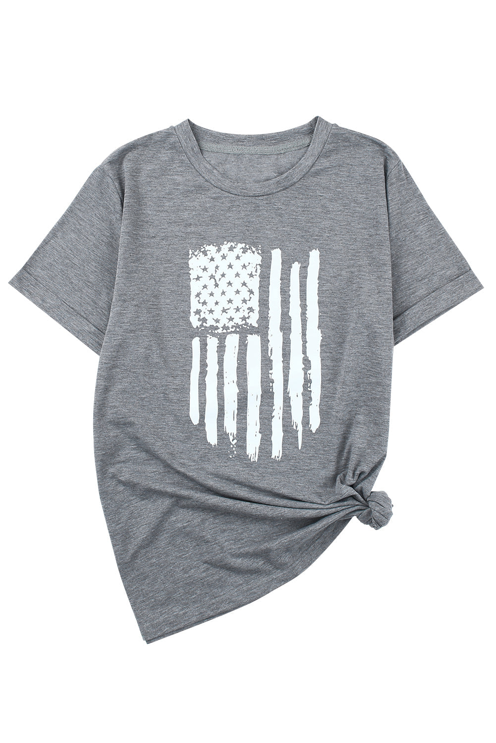 America Flag Print Crewneck T-shirt