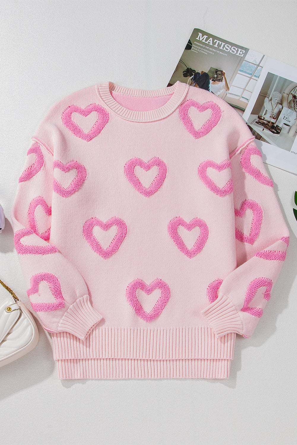 Heart Shape Bubble Sleeve Baggy Sweater