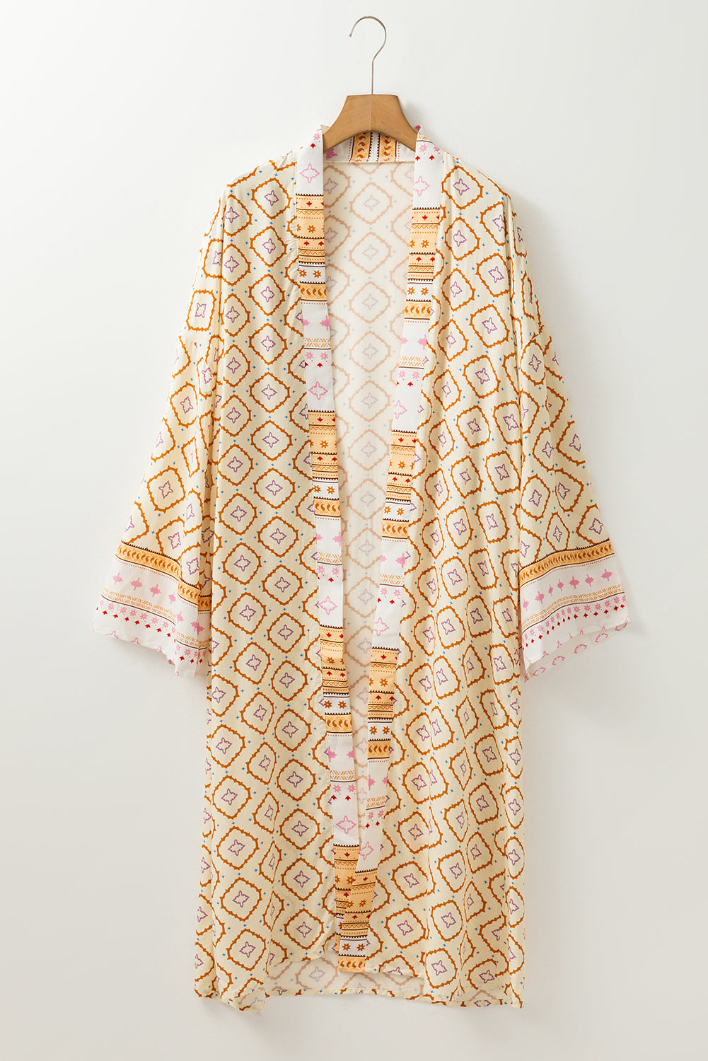 Bohemian Geometric Printed Loose Sleeve Long Kimono