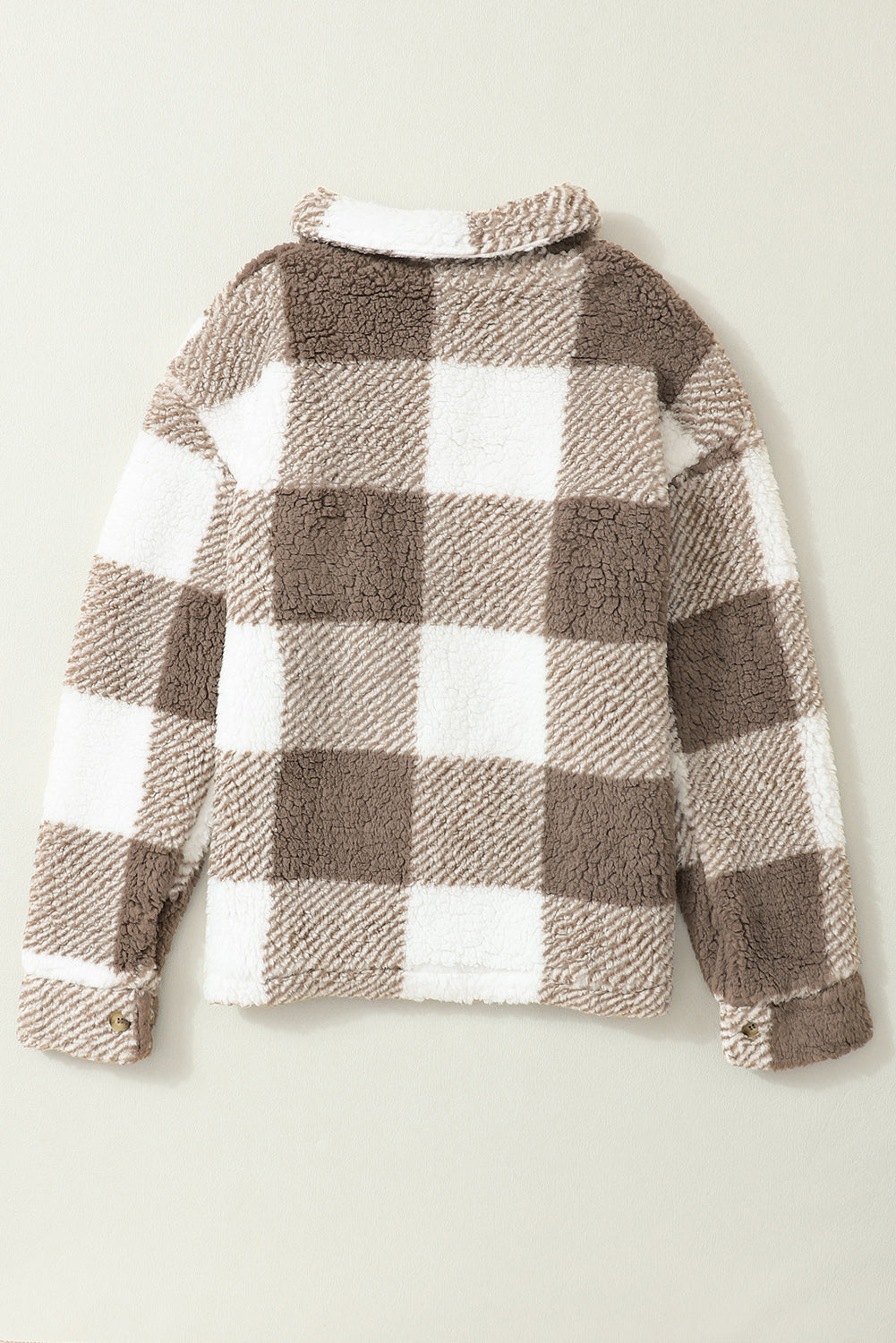 Plaid Sherpa Buttoned Flap Pocket Shacket