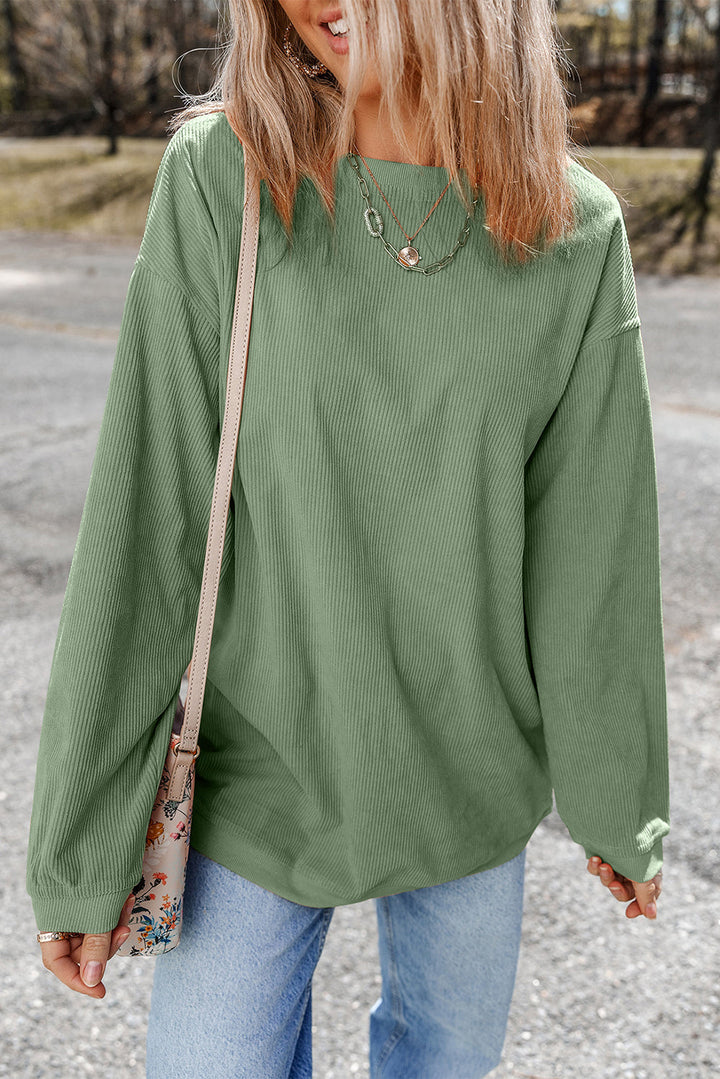 Ribbed Corduroy Oversized Sweatshirt