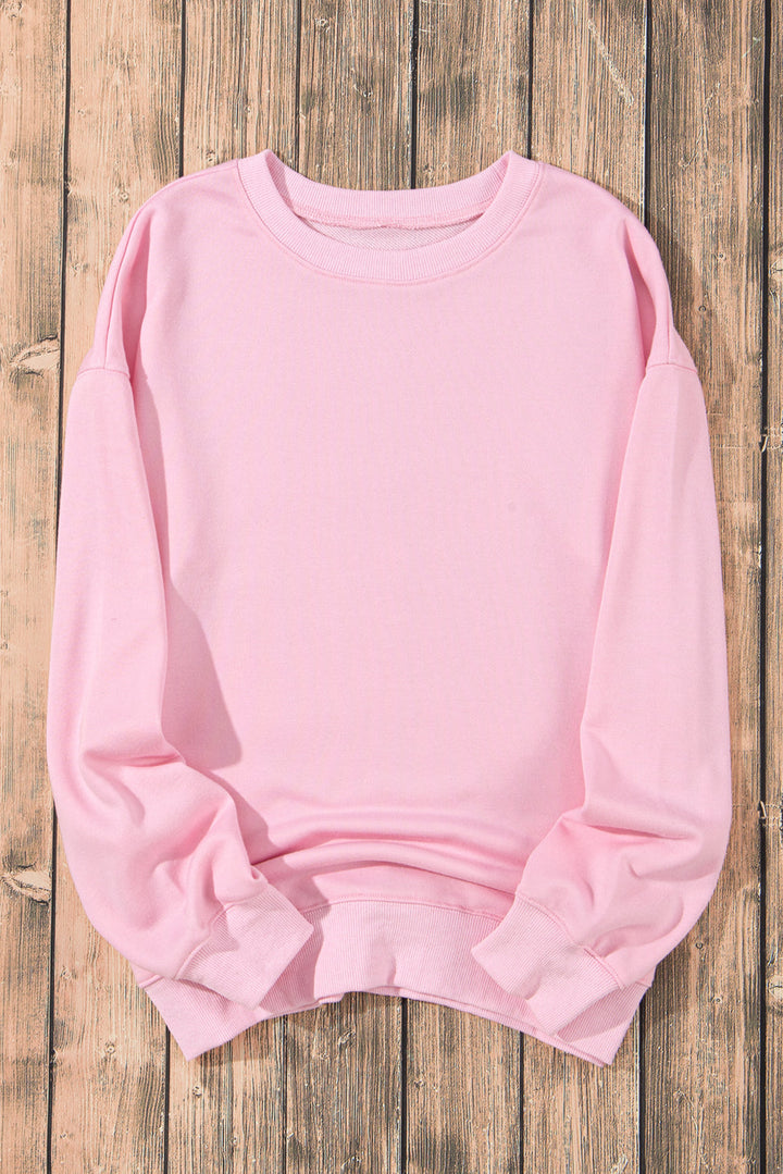 Plain Crew Neck Pullover Sweatshirt