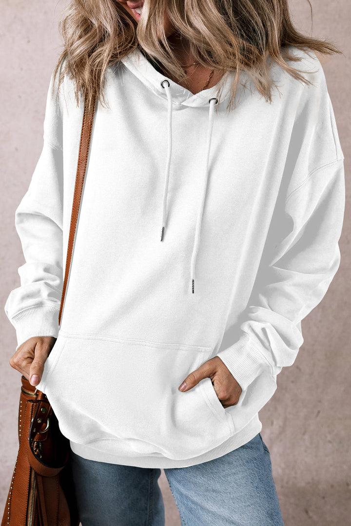 Fleece Lined Kangaroo Pocket Drawstring Chunky Hoodie