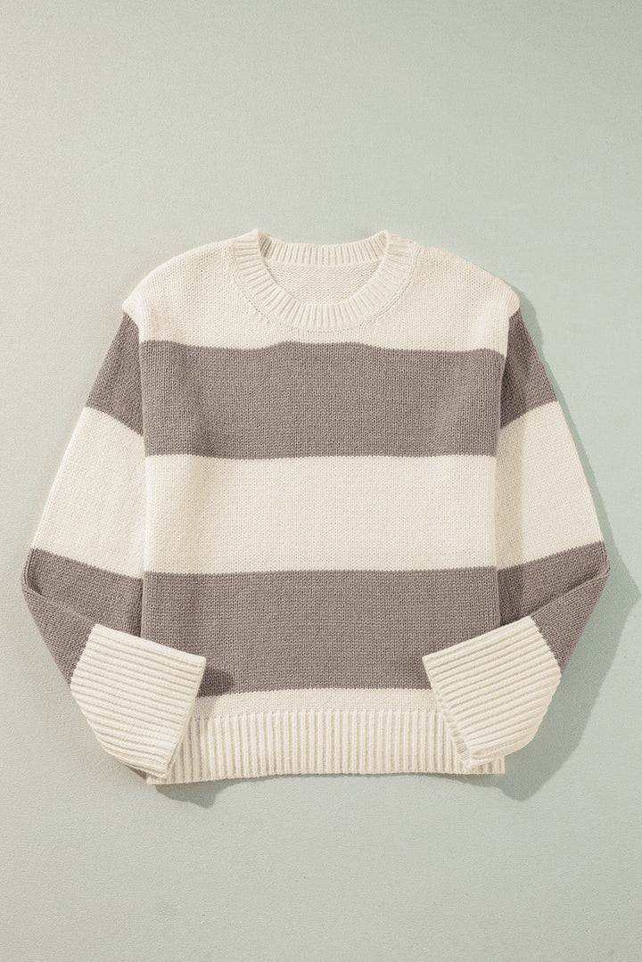 Colorblock Loose Pullover Sweater