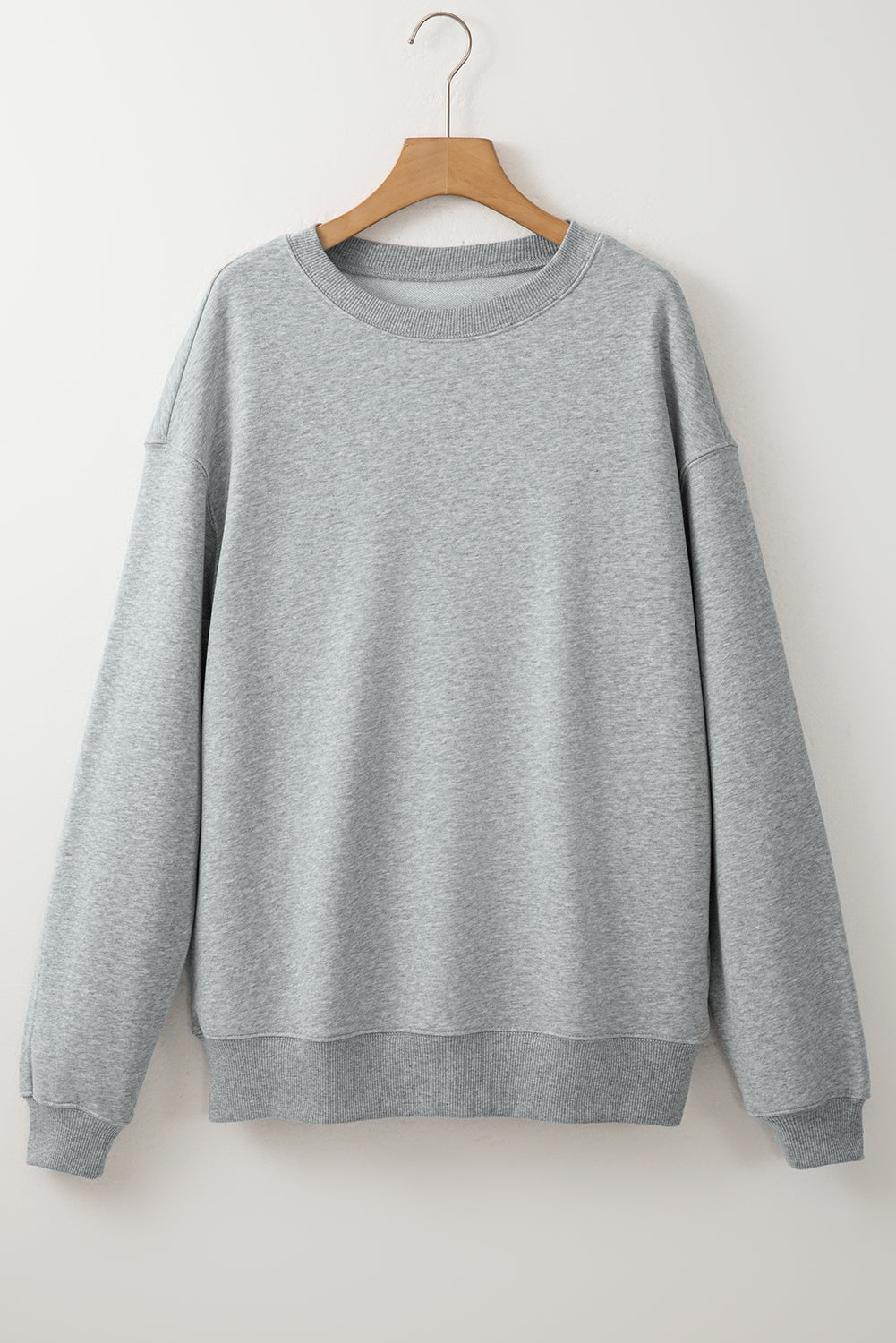 Einfarbiges, lockeres Fleece-Sweatshirt