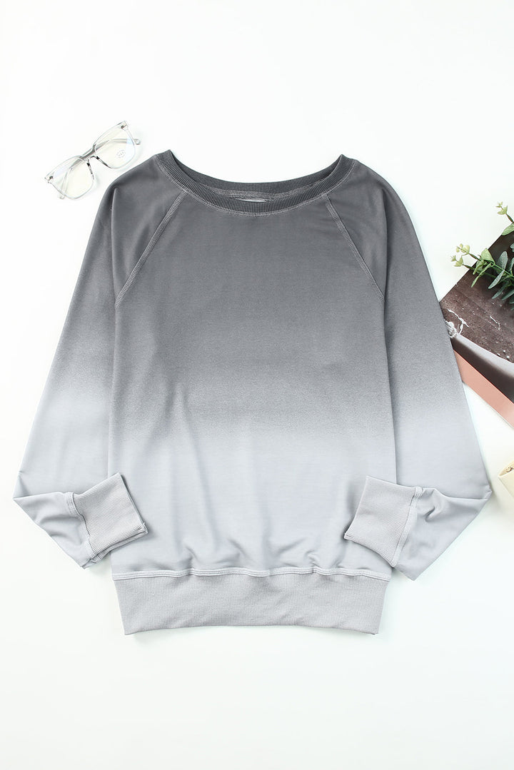 Ombre Crewneck Long Sleeve Sweatshirt