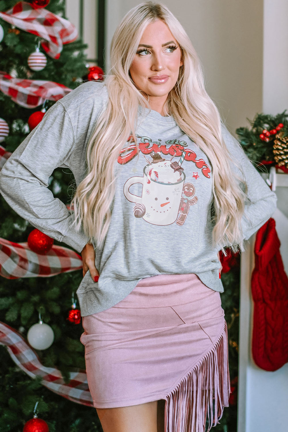 Tis The Season Graphic Christmas Fashion Sweatshirt