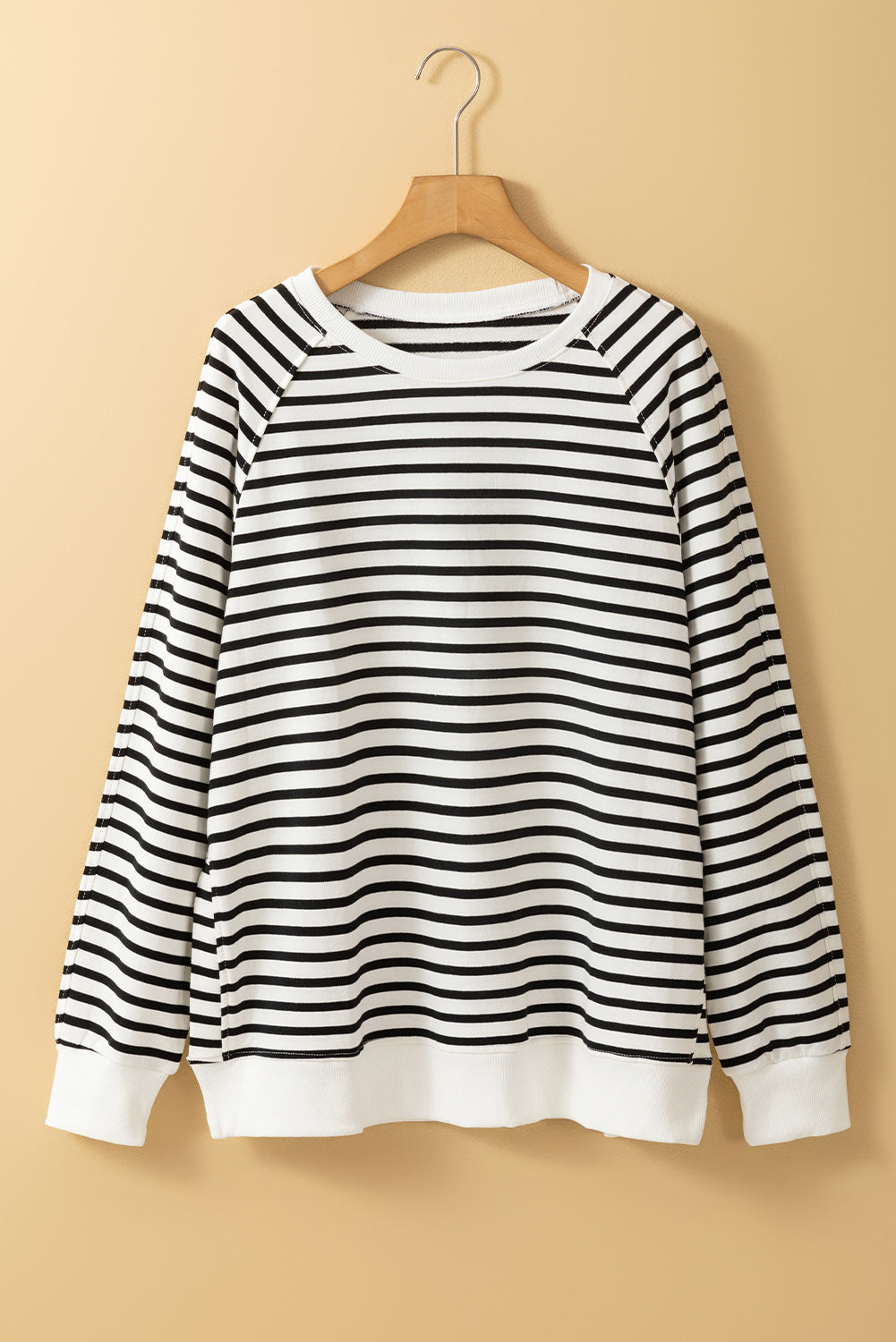 Raglan Sleeve Side Slits Loose Sweatshirt