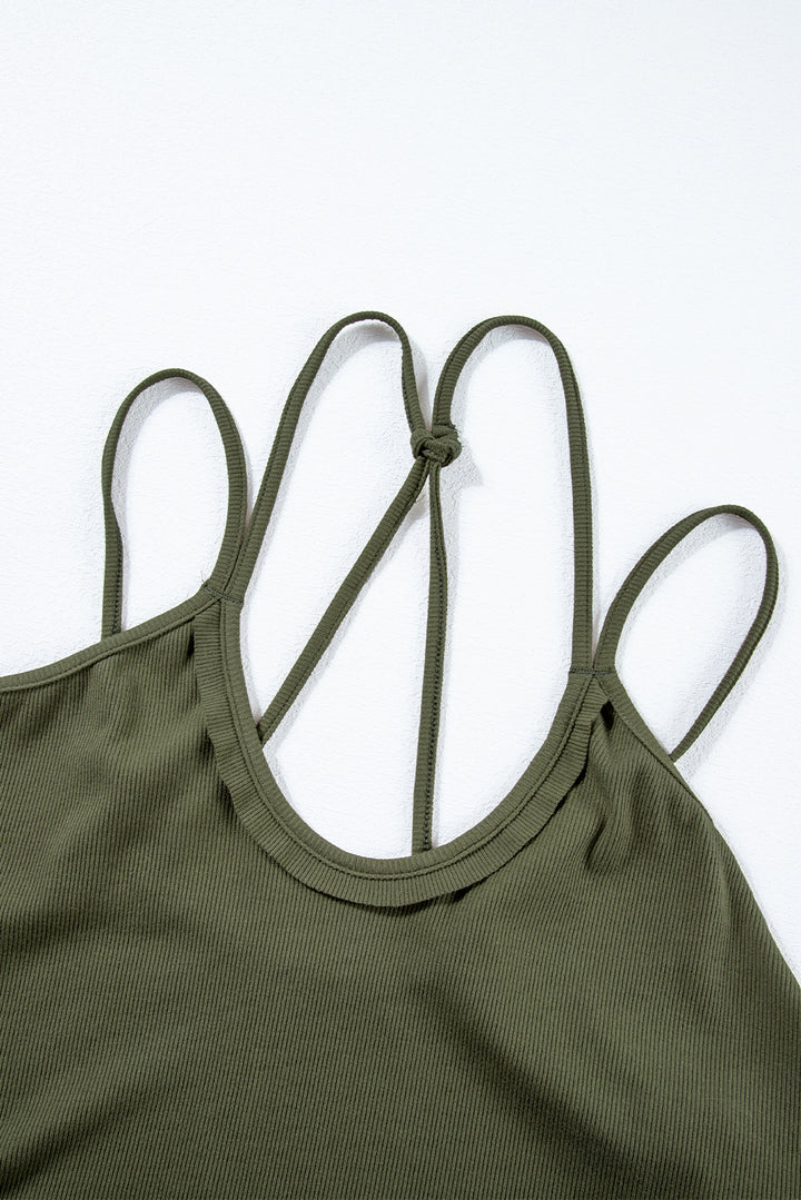 Exposed Seam Detail Double Straps Tank Top