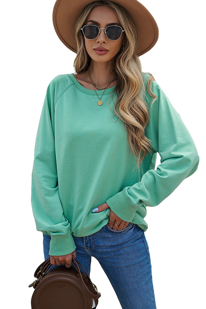 French Terry Cotton Blend Pullover Sweatshirt