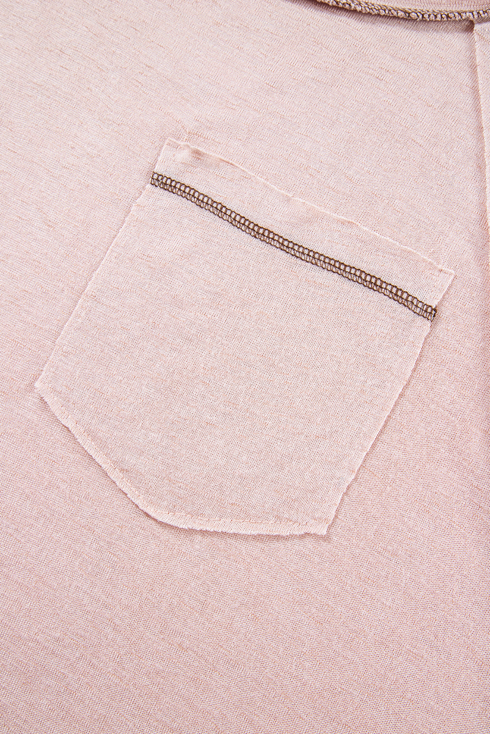 Dusty Pink Exposed Seam Detail Loose T-shirt