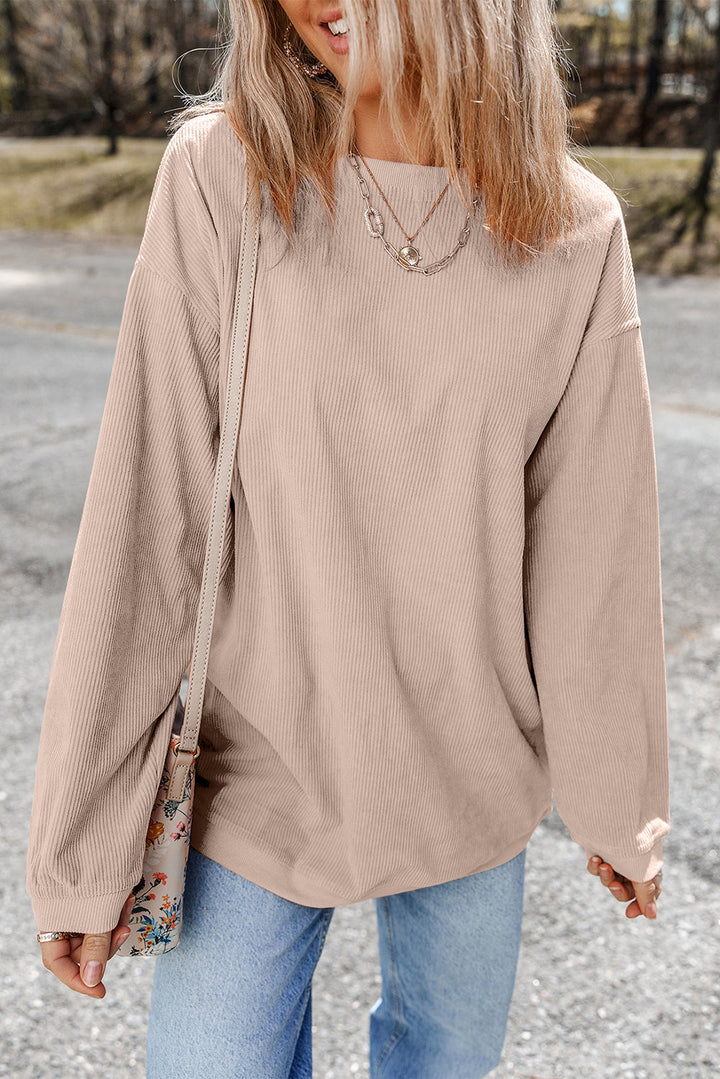 Ribbed Corduroy Oversized Sweatshirt