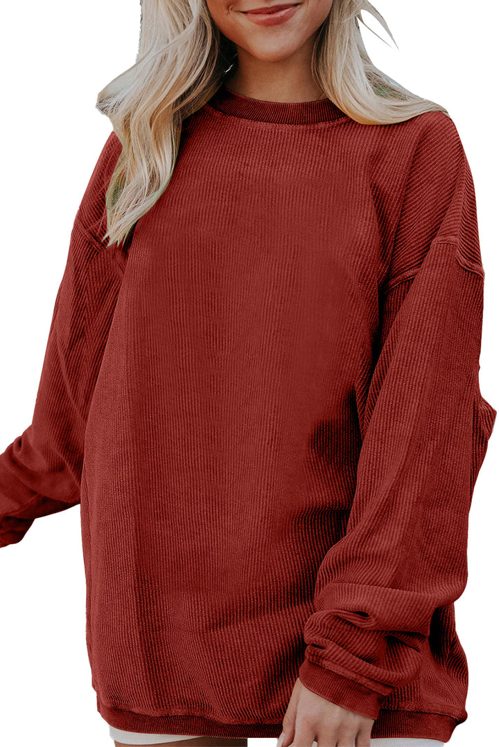 Ribbed Corduroy Oversized Sweatshirt