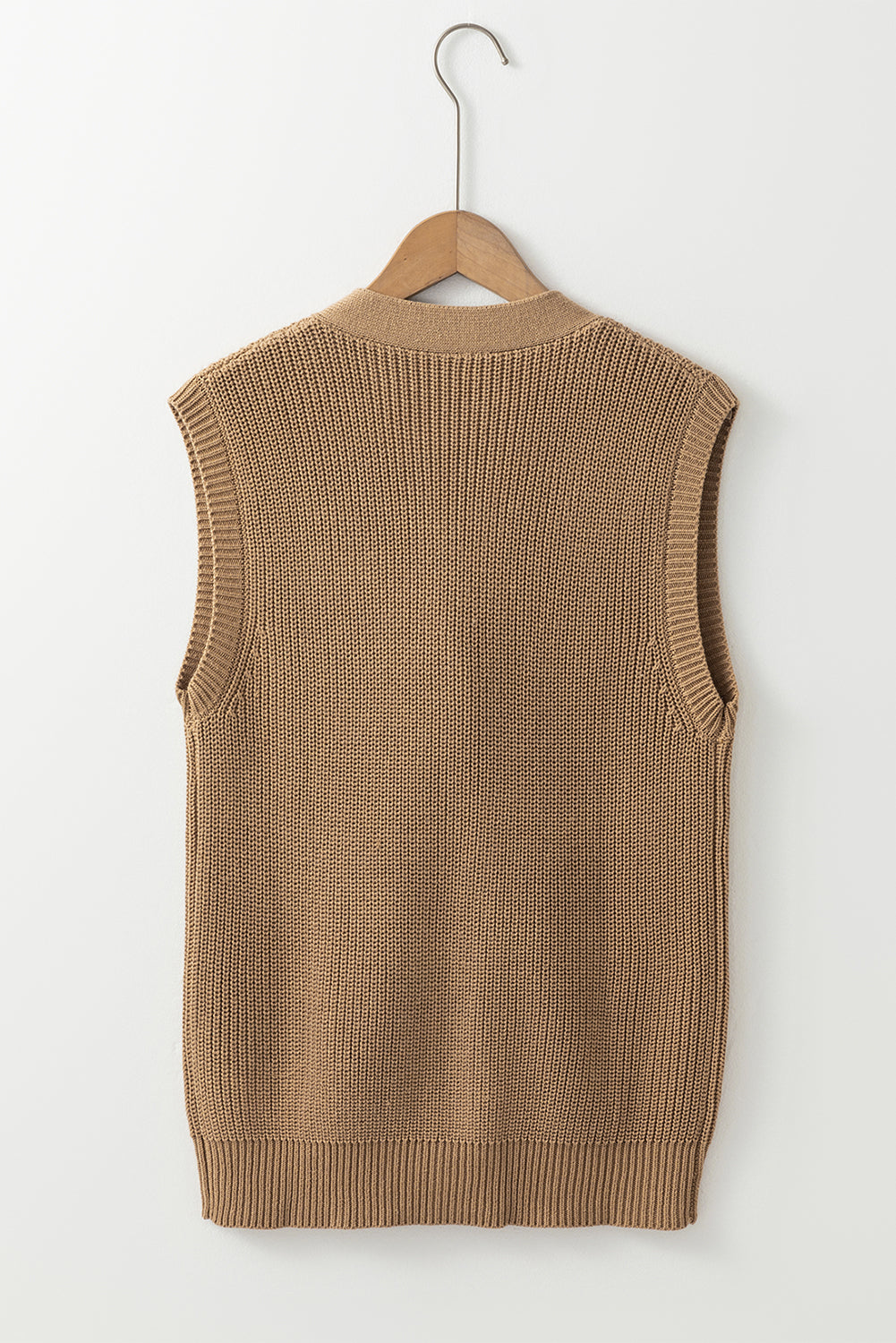 V Neck Buttoned Front Sweater Vest