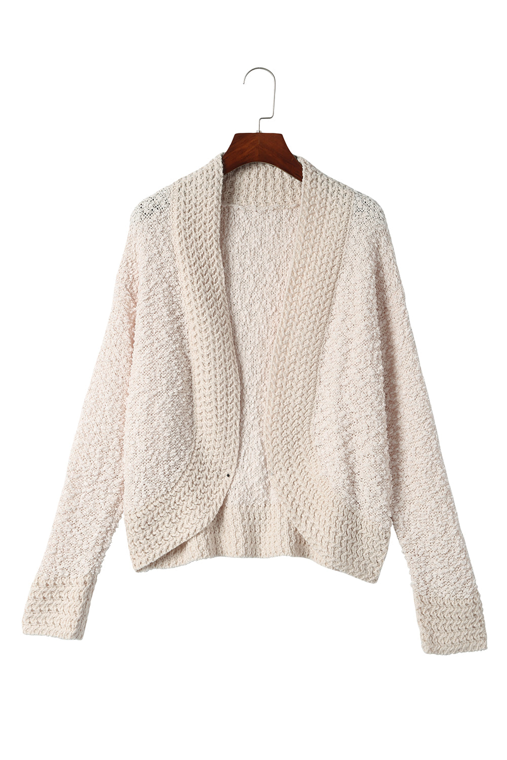 Popcorn Knit Open Front Cardigan