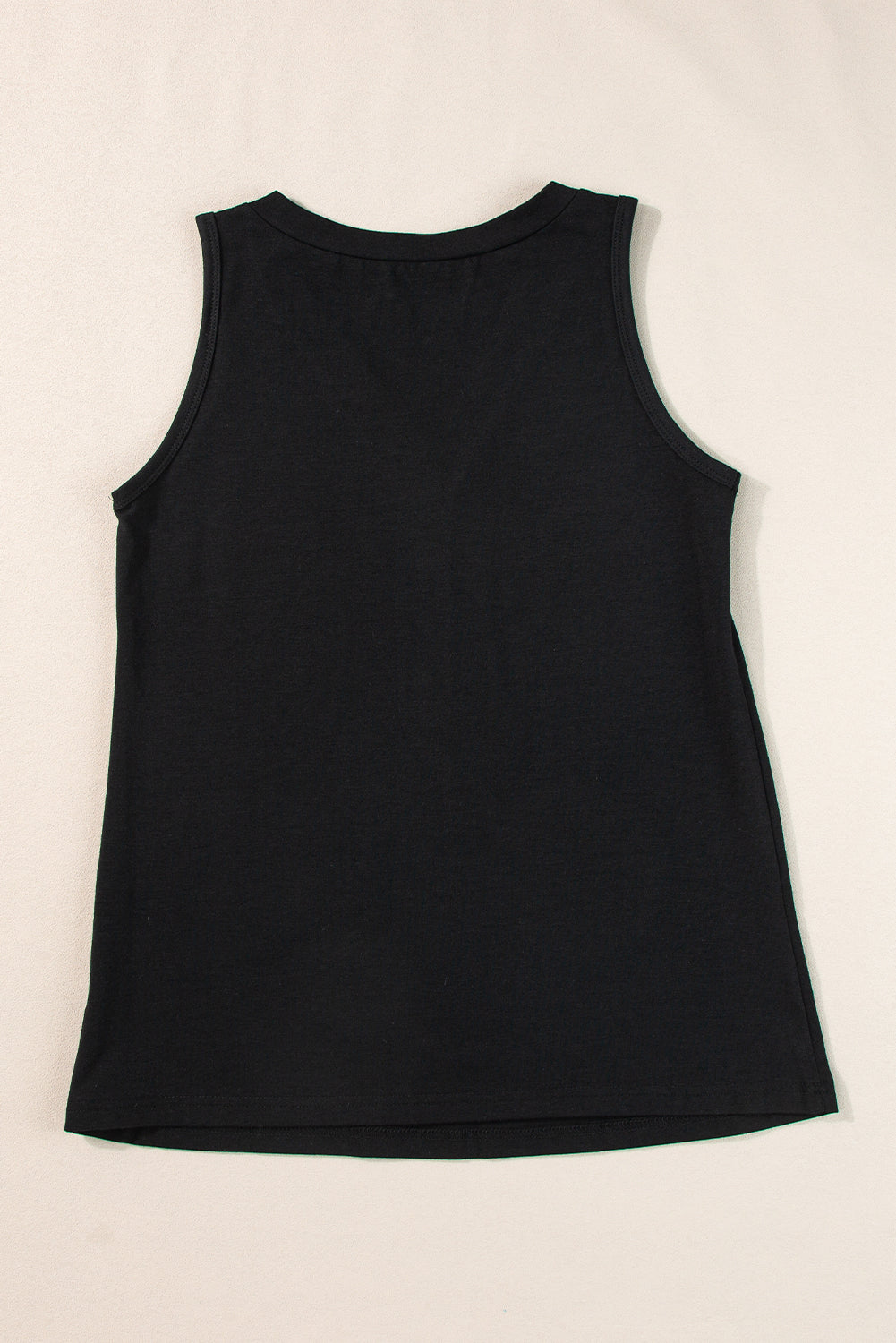 Half Button V Neck Patched Pocket Tank Top