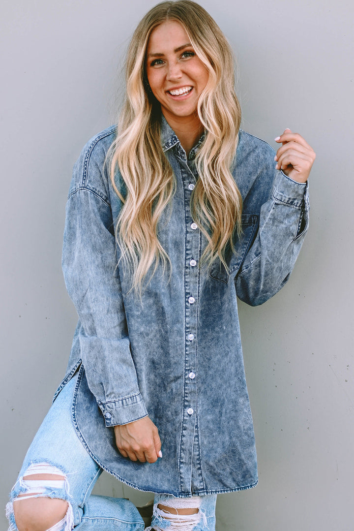 Vintage Washed Chest Pocket Denim Shirt