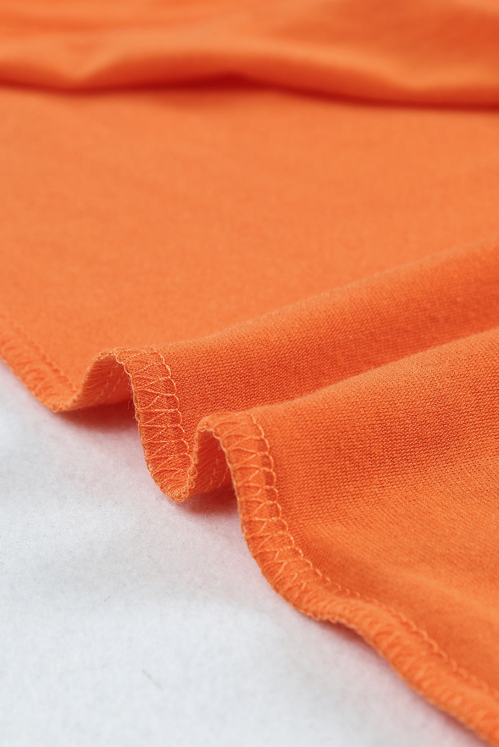 Orange Solid Color Crew Neck Tee