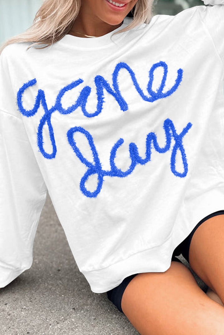 Tinsel Game Day Drop Shoulder Graphic Sweatshirt