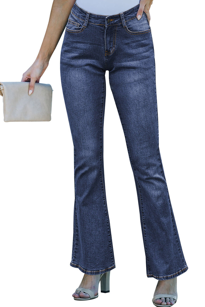 Medium Blue Wash Vintage Wide Leg Jeans