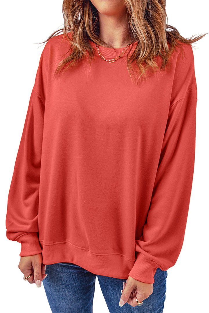 Plain Crew Neck Pullover Sweatshirt