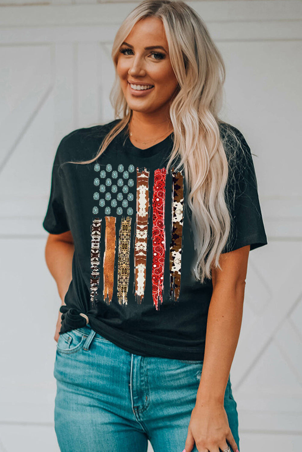 Western American Flag Graphic Tee