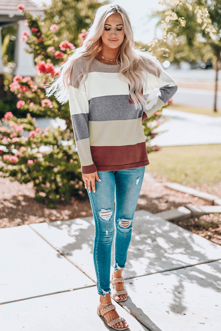 Colorblock Pocketed Sweater