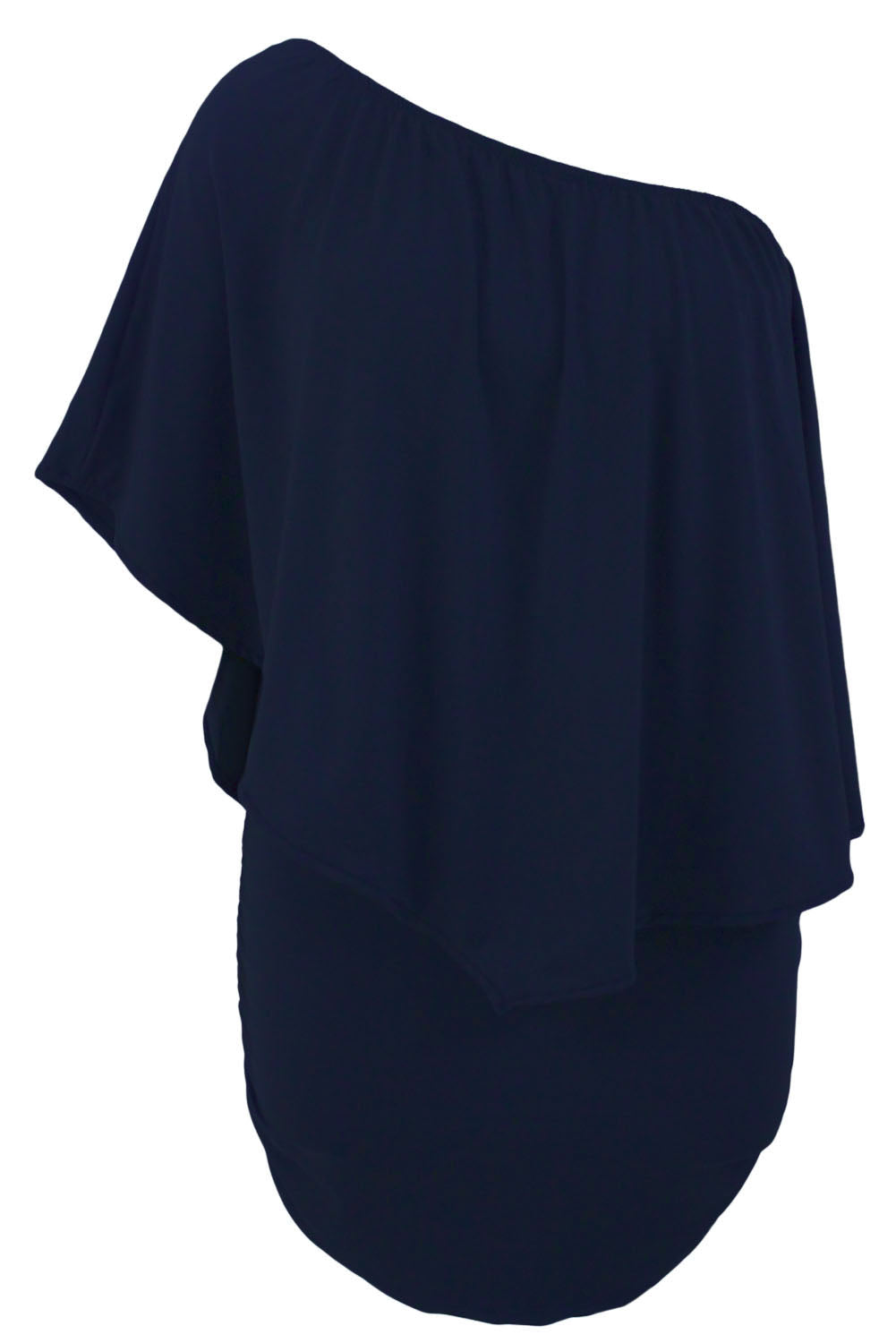 Plus size Dressing Layered Dark Blue Mini Poncho Dress