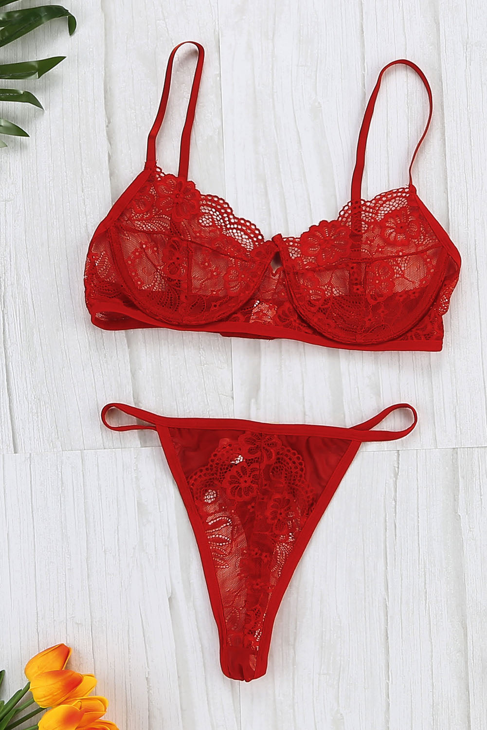 Beestung Lingerie  Red hot. This stunning lacy bra brings the