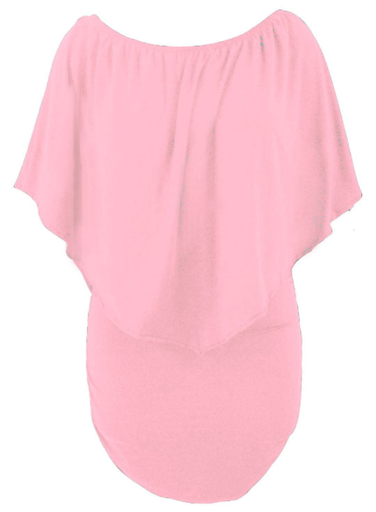 Multi Way Layered Ruffle Pink Mini Plus Size Party Dress Mb22820 10p 3191