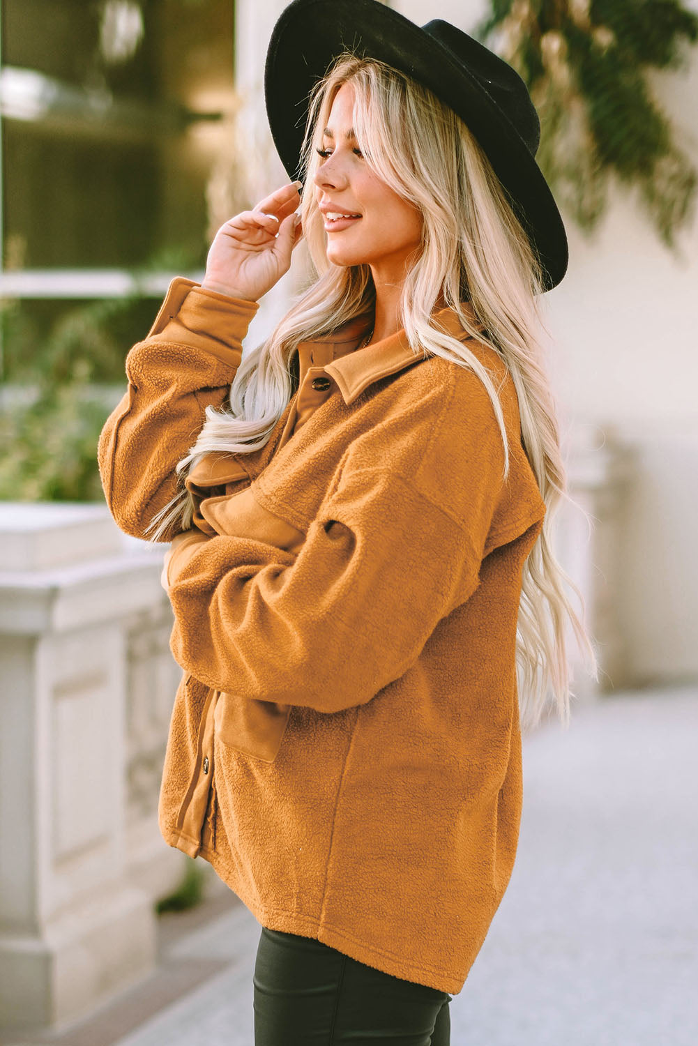 Brown Flap Pocket Buttoned Jacket